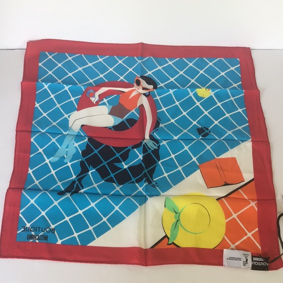 Moschino Boutique Made in Italy Silk Scarf Olive Oyl NWT - Picture 5 of 8